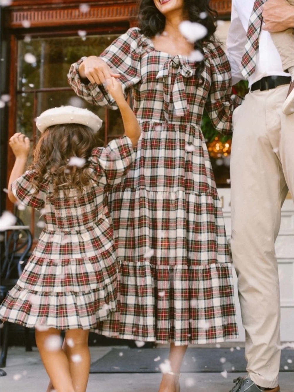 NWT!! Ivy City Co Girls' Mini Merry Tiered dress in Holiday Plaid Flannel